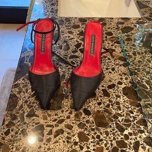 Heels black and red - silver heel 6M